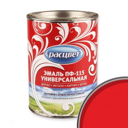 Эмаль Расцвет ПФ-115 универсальная 0,9 кг Красная