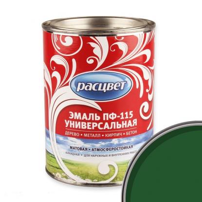 Эмаль Расцвет ПФ-115 универсальная 0,9 кг Темно-зеленая