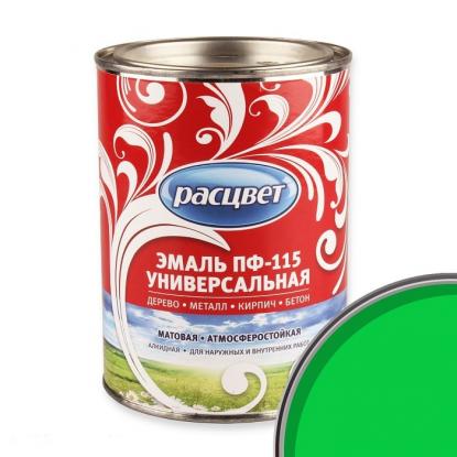 Эмаль Расцвет ПФ-115 универсальная 0,9 кг Ярко-зеленая