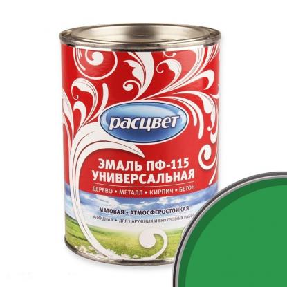 Эмаль Расцвет ПФ-115 универсальная 0,9 кг Зеленая