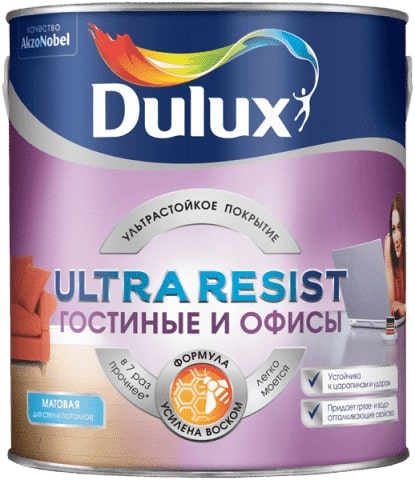 Краска Dulux Ultra Resist Гостиные и Офисы 2,5 л
