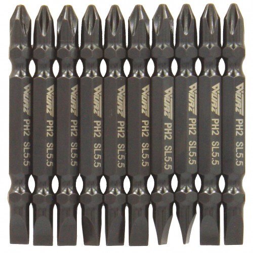 Бита WURZ PH2/SL5.5-65мм двусторонняя профессиональная 10шт/бокс (1/20упак)