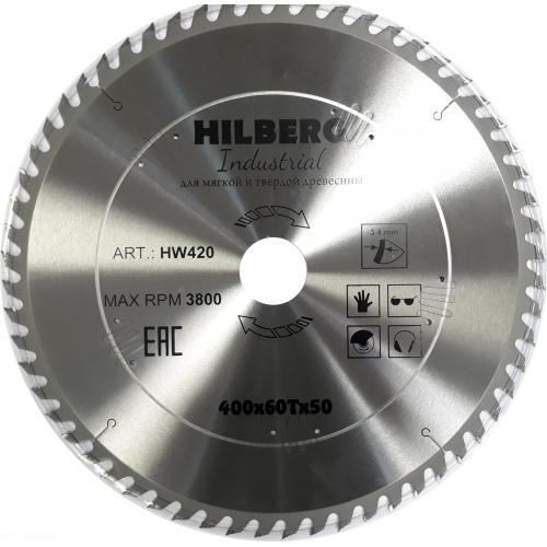 Диск пильный Hilberg Industrial Дерево 400*50*60Т HW420