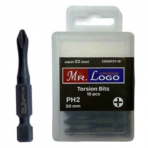 Биты MR.LOGO.PH-2 50мм Торсионные БОКС 10шт/уп