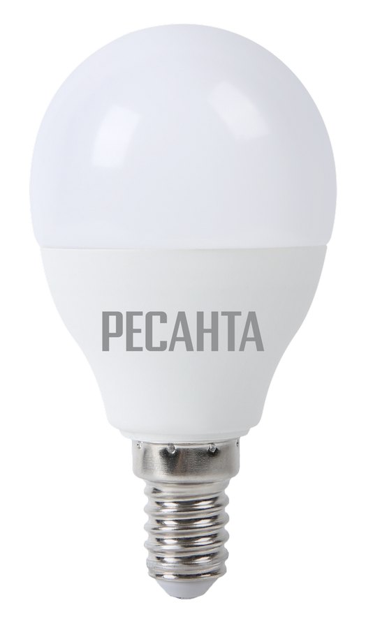 Лампа светодиодная Ресанта LL-R 76/1/8 E14 7Вт 110-250В шар малый Нейтральный белый