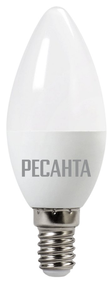 Лампа светодиодная Ресанта LL-R 76/1/4 E14 6Вт 110-250В свеча Нейтральный белый